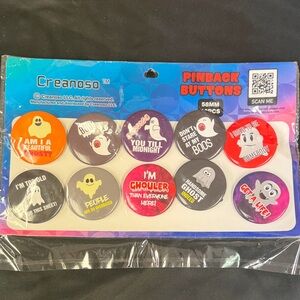 Creanoso Halloween Pinback Buttons - Multicolor 10 pack funny buttons all new